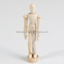 Pink color mini doll Supply 10 "wooden puppet joints Wooden crafts processing natural grift mannequin